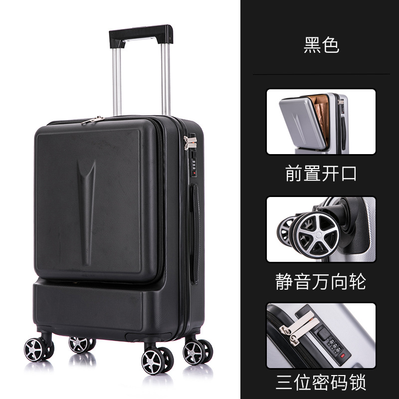 Women's Large-Capacity Front Opening Business Business Travel Carry-on Suitcase Universal Wheel Password Trolley Case
