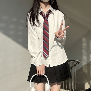 jk衬衫长袖基础款制服套装春秋学院风内搭外套抗皱白色上衣女