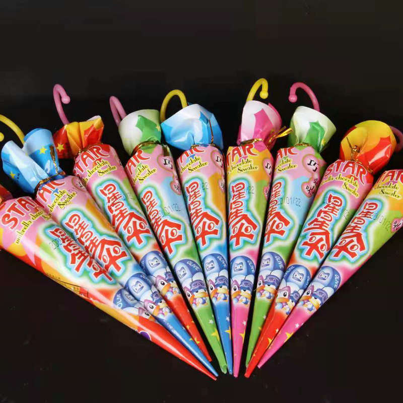 批发儿童可爱糖果玩具迷你情人雨伞七彩星星巧克力糖果