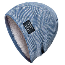 加绒针织毛线帽 新款冬季户外套头韩版加厚防风帽子跨境现货