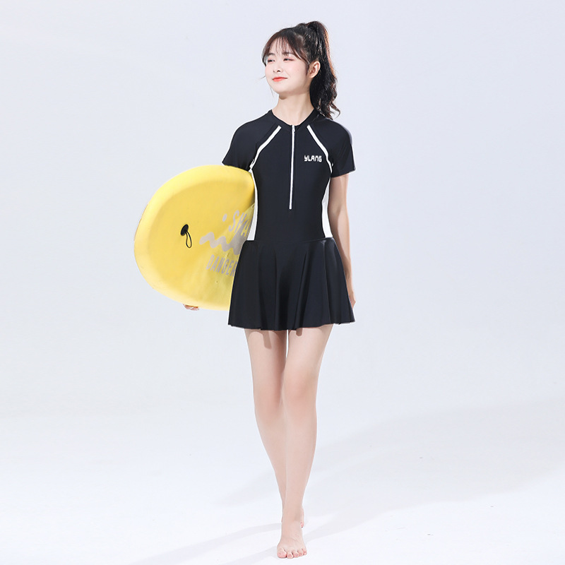 Swimsuit Women's Swimsuit Adult Conservative Professional Swimming Short Sleeve Women's Fashion Student Quick-Drying Dress New Style