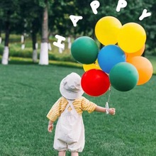 快乐假期彩色气球宝宝生日周岁派对哑光天空气球花束生日气球拍照