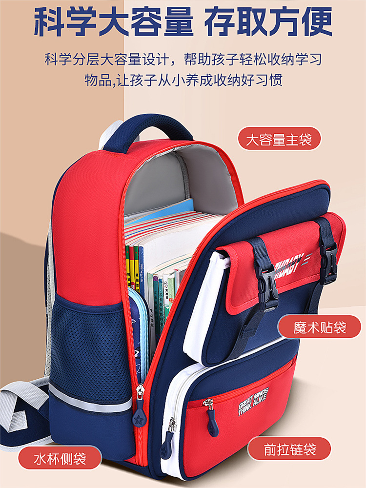 New Primary School Student Schoolbag Men's 1-3-6 Grade Large Capacity Girl's Schoolbag Wear-Resistant Children's Backpack