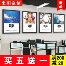 公司企业文化墙励志标语挂画办公室装饰画会议室背景墙面壁画
