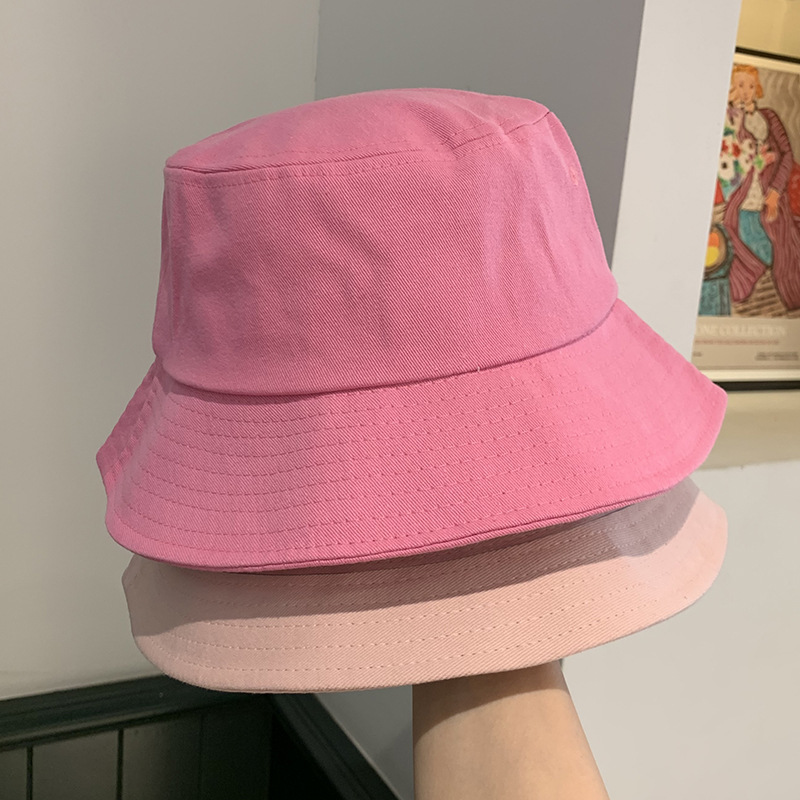 Plain Face Face-Covering Fisherman Hat Female Four Seasons All-Match Couple Bucket Hat Street Sun Hat Student Casual Sun-Proof Tide