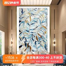 轻奢手工珐琅彩装饰画简约玄关过道壁画现代餐厅卧室客厅家业繁茂