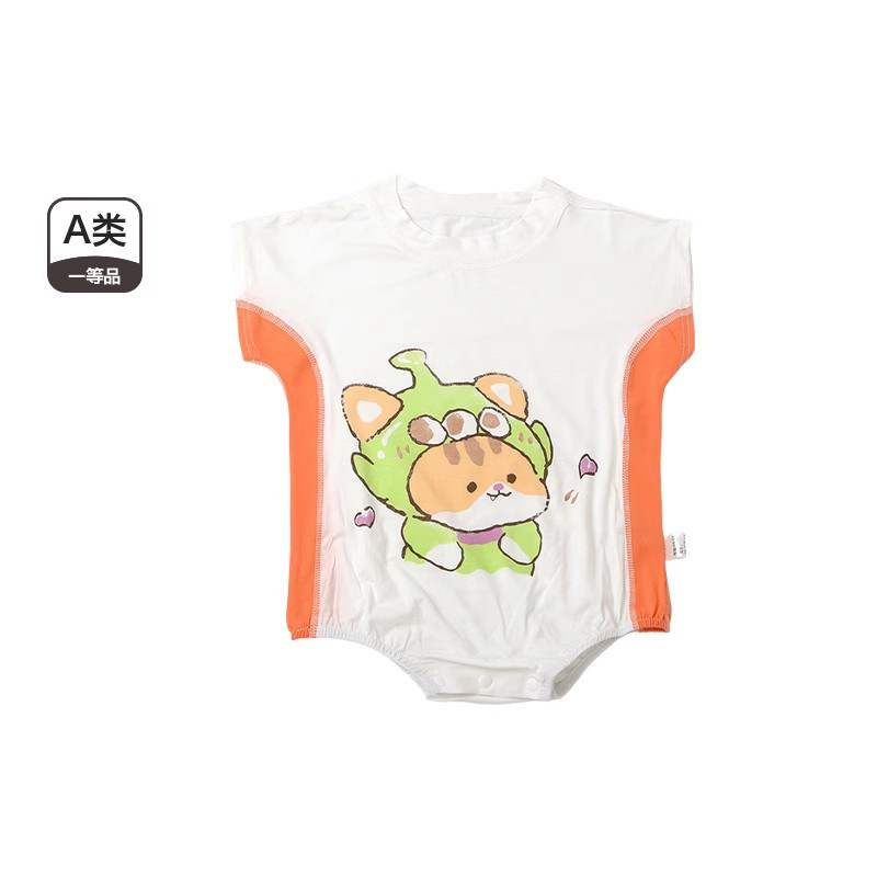 Class a Baby Modal Sheath Short-Sleeved Romper Newborn Clothes Thin Men and Women Baby Summer Jumpsuit Baby Clothes