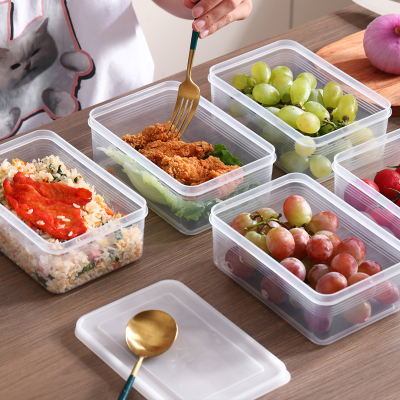 保鲜盒食品级冰箱专用塑料盒子长方形饭盒收纳盒储物盒密封盒商用