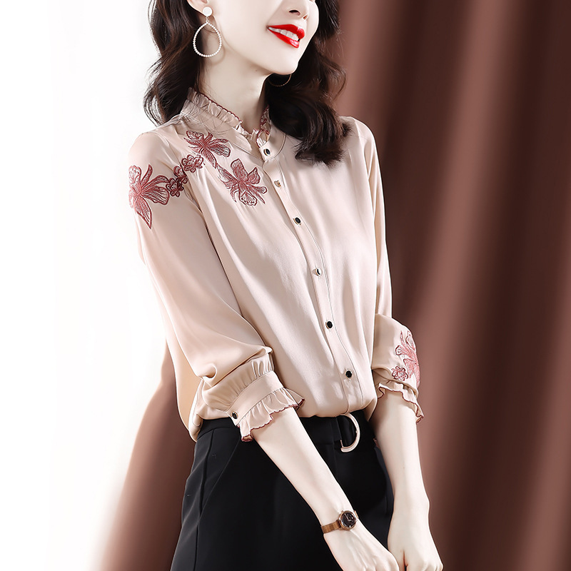 真丝上衣女夏图片