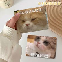 搞怪猫猫表情驾驶证保护套二合一行驶证机动车驾照本皮套高颜值