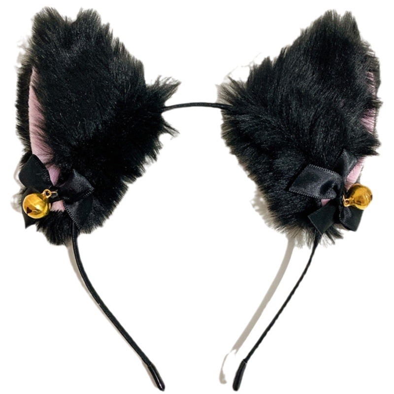 Cute Plush Cat Bell Headband Cat Ears Fox Headband Hairpin Barrettes Live Studio Atmosphere Props