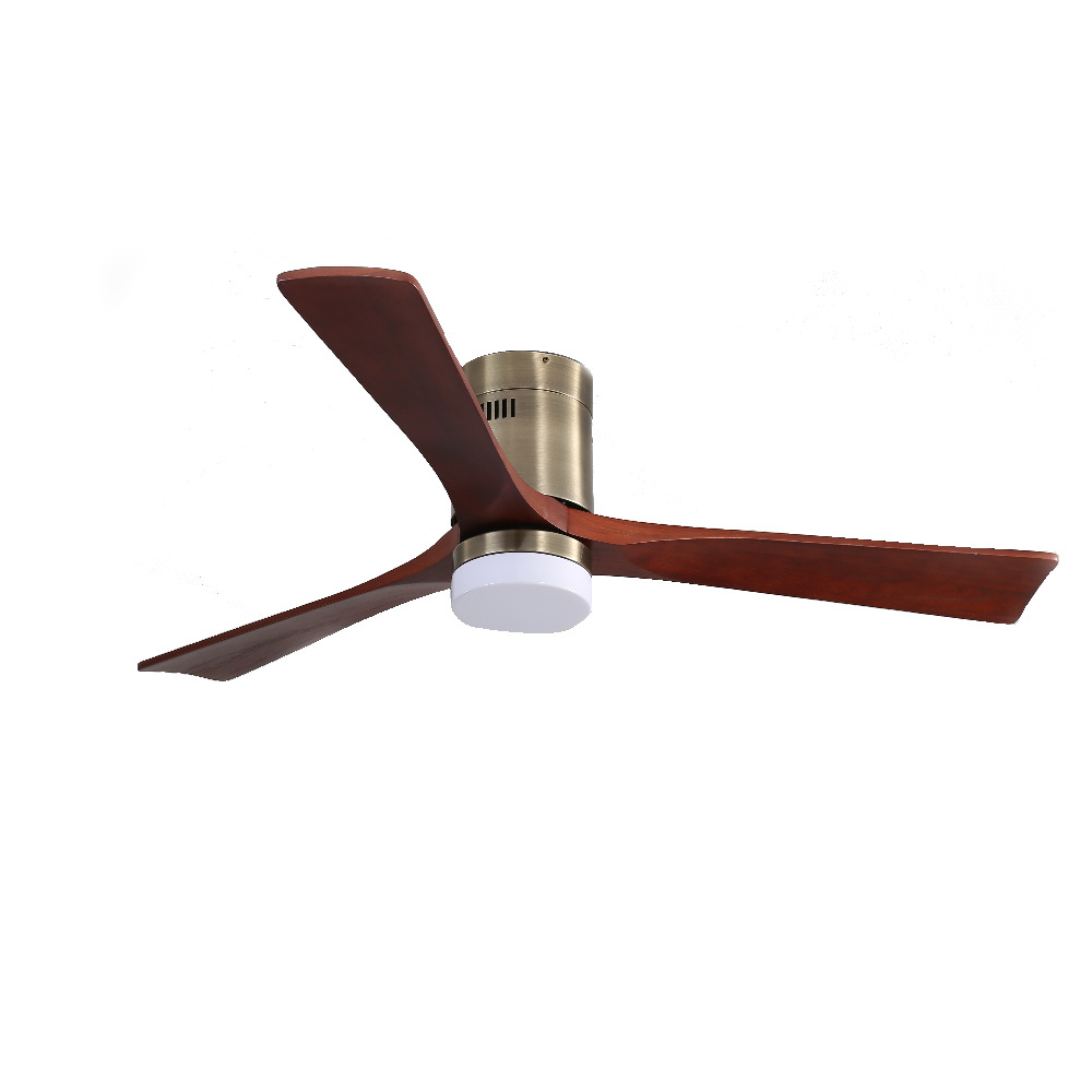 Amazon Hot Selling Ceiling Ceiling Fan Lights 52-Inch Solid Wood Fan Lamp Living Room Bedroom Ceiling Fan, with Light Factory Customization