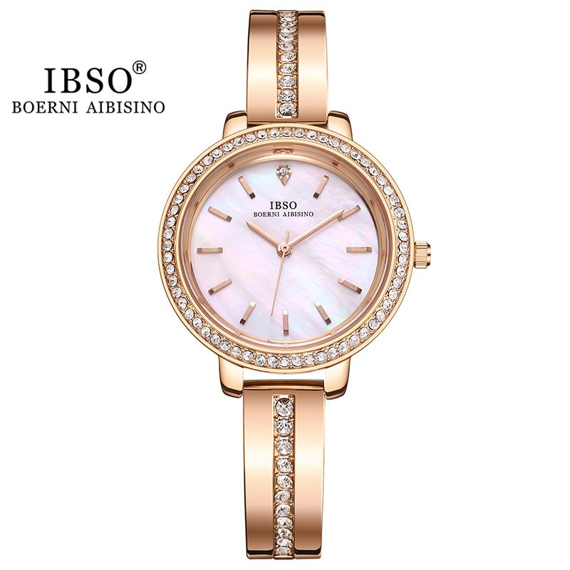 Ibso New Watch Women's Ins Style Small and Simple Retro Temperament Fritillary Face Women's Watch Cross-Border Business One Piece Dropshipping