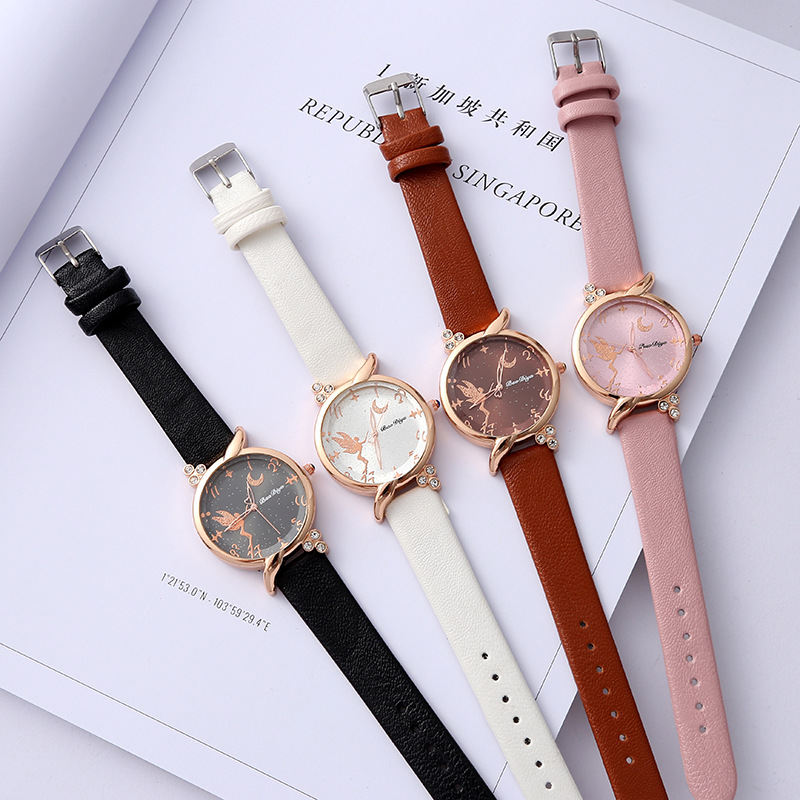 Korean Fashion Casual Watch Cute Student Sweet Elf Belt Watch Lady Temperament Quartz Watch Wholesale