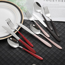网红不锈钢尖尾套装加厚尖头勺叉刀西餐厅牛排专用刀叉勺可LOGO