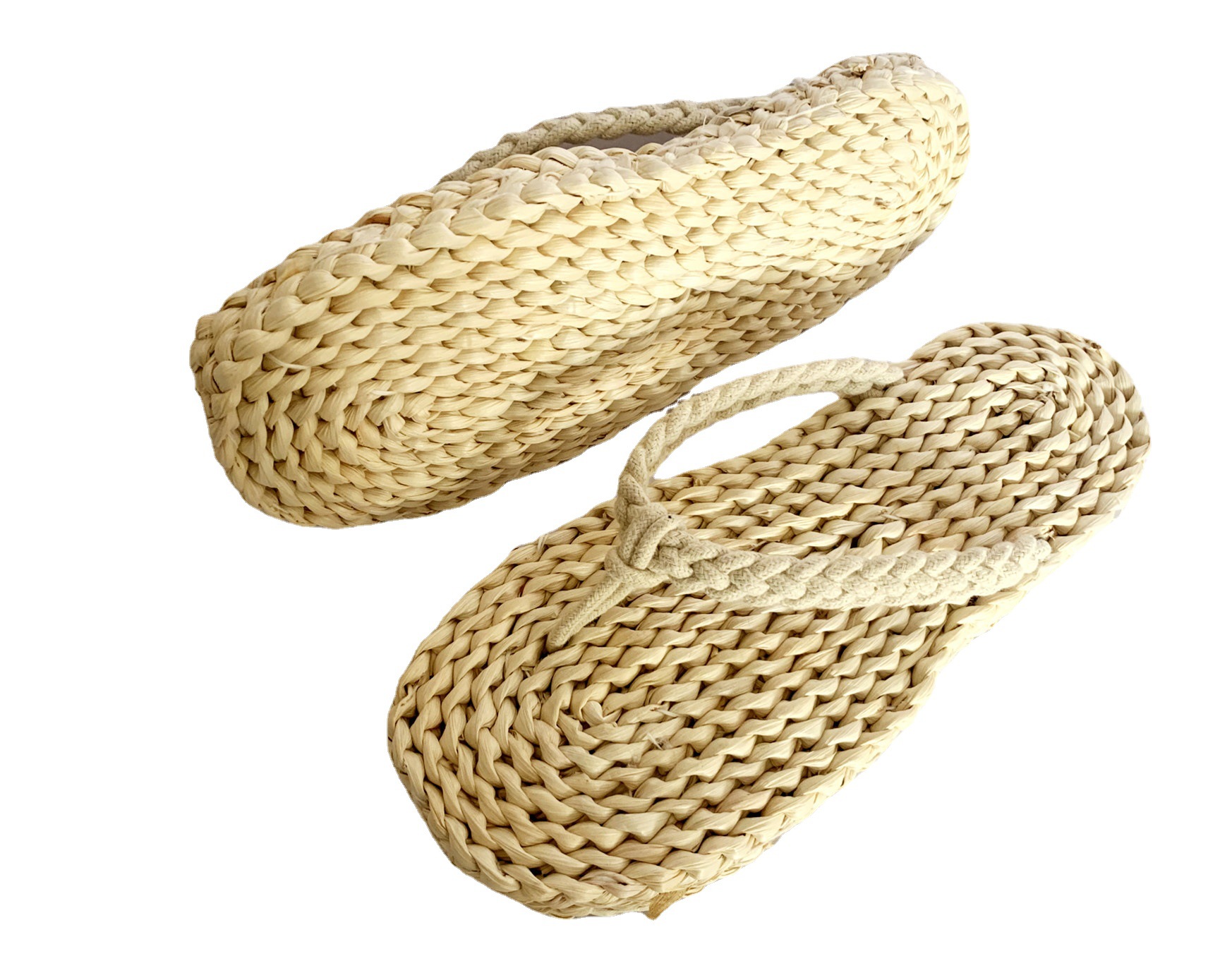 日系复古玉米皮编制草鞋人字拖男女士情侣草编拖鞋透气居家鞋