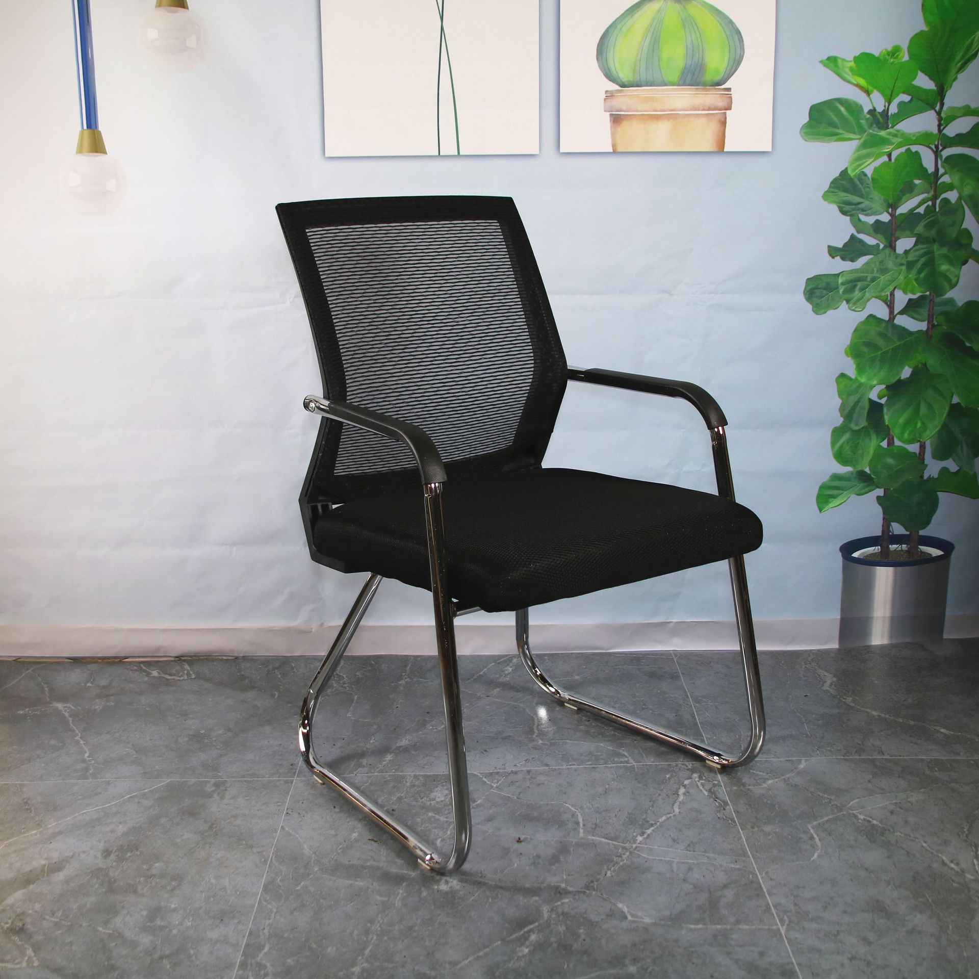 简约弓形电脑办公椅批发靠背会议职员培训椅子舒适扶手电脑椅子