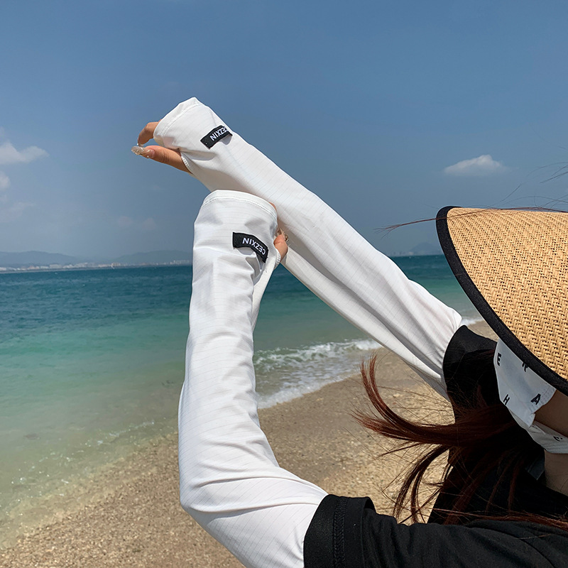 Summer UV Protection Sunscreen Ice Sleeve Mask Ice Silk Gloves Outdoor Riding Arm Guard Face Care Ice Sleeve All-Matching Women