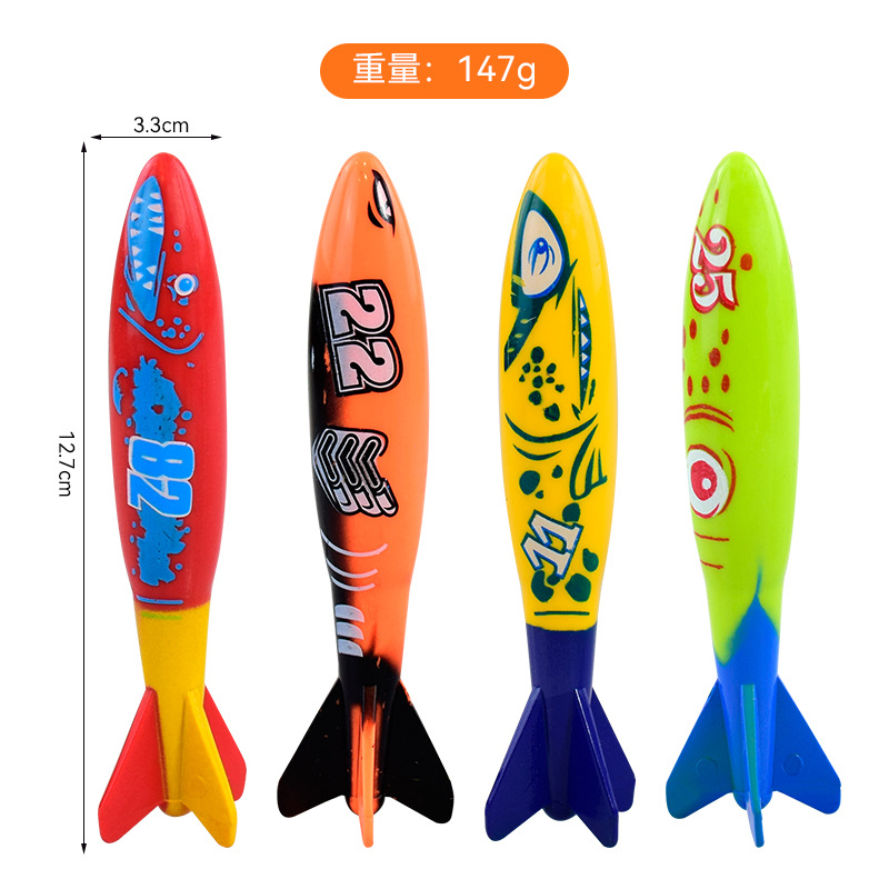 Amazon Cross-Border Summer Swimming Pool Diving Toy Torpedo Water Toy Set with Diving Seaweed