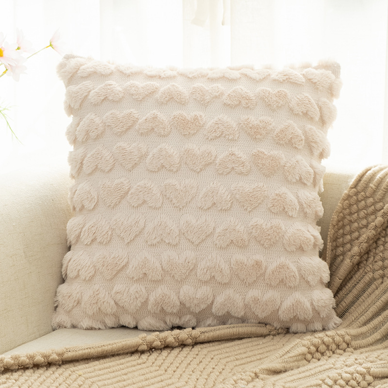 modern simple ins pillow plush autumn and winter pillow living room sofa love cushion pillow cover cross-border wholesale