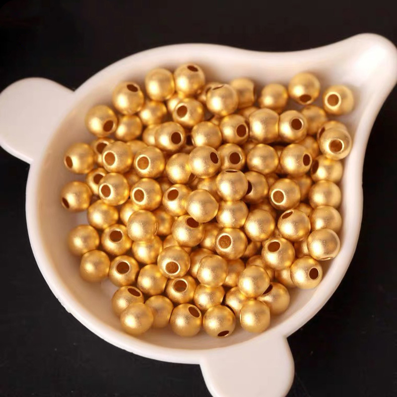 沙金珠子磨砂面小金珠哑光金珠隔珠diy配饰手绳转运珠批发金珠