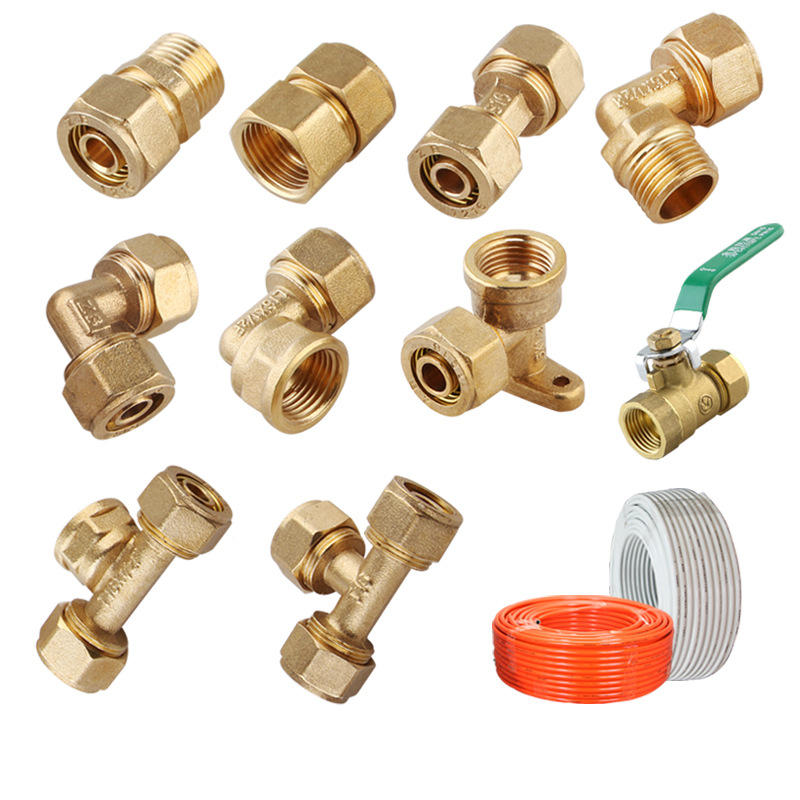 厂家批发黄铜加厚内外丝三通弯头等径直接三通太阳能水暖五金配件