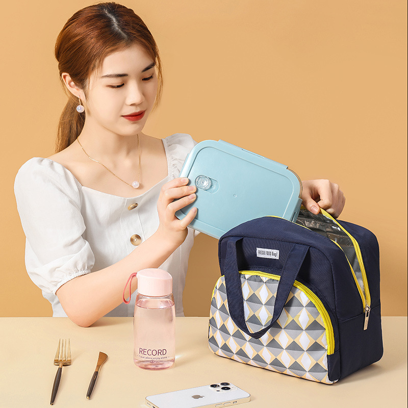 New Large Capacity Double Layer Thickening Thermal Insulation Lunch Bag Student Party Office Worker Good-looking with Rice Sushi Lunch Box Bag