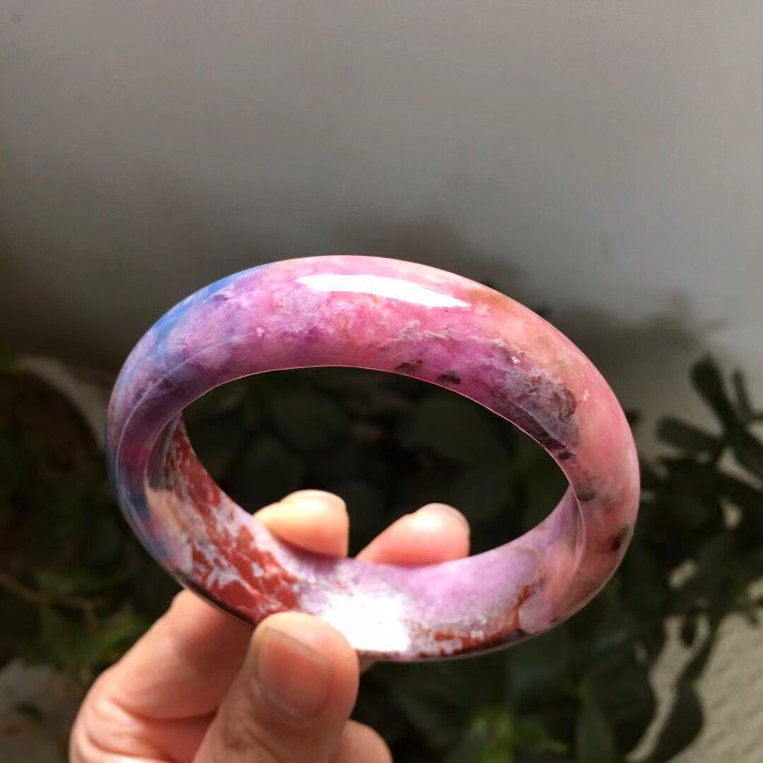 老料南非苏纪石手镯女俏色手串舒俱来简约镂空紫色镯子礼物