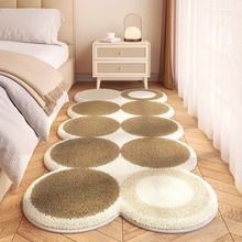 北欧家用仿羊绒地毯卧室毛绒隔凉防滑床边毯客厅柔软易打理地毯
