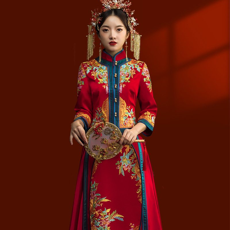 秀禾服2021年新款中式新娘服嫁衣小个子龙凤褂撞色礼服结婚秋季女