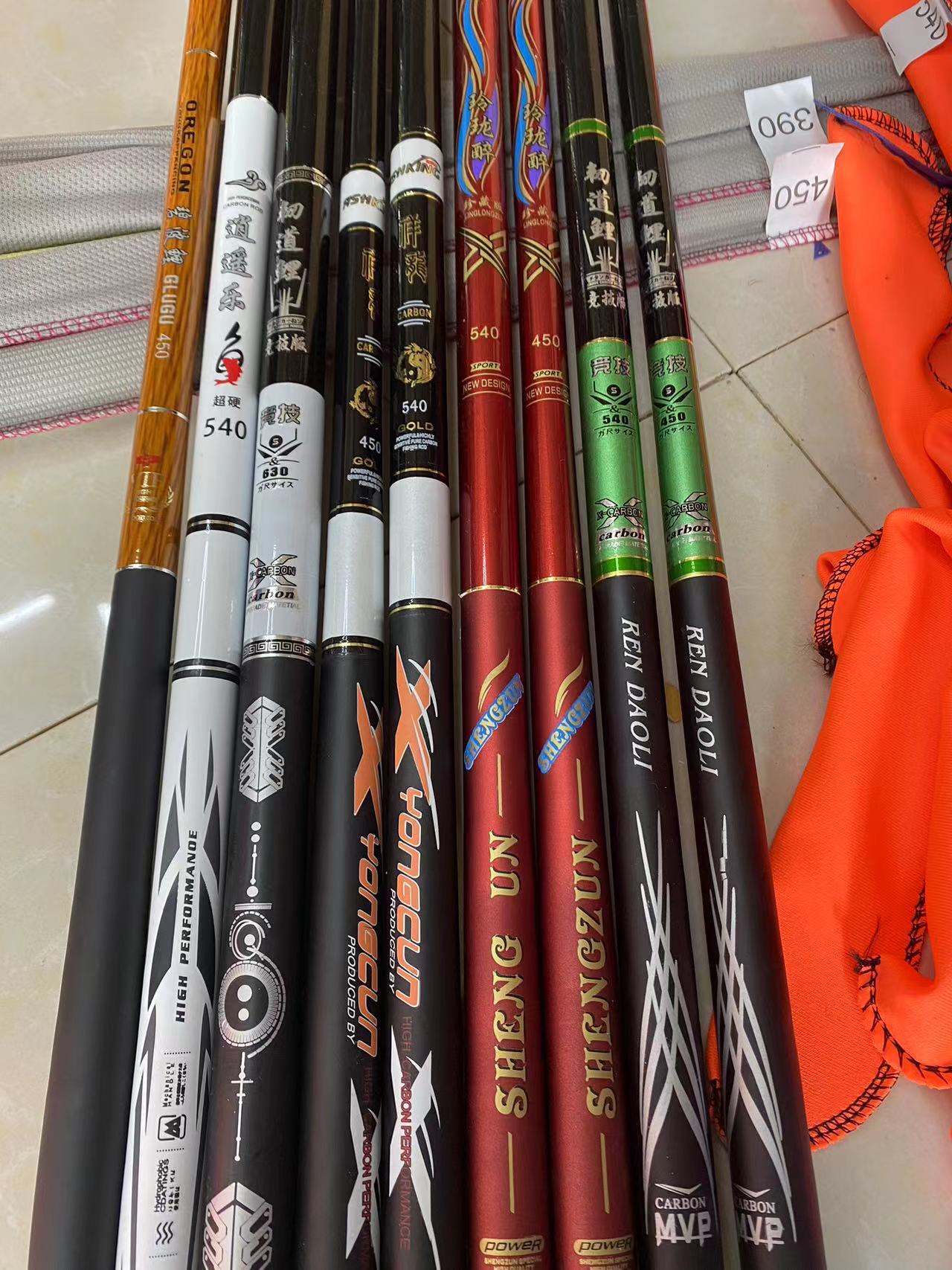 实体店混批多色碳素鱼竿12款短节便携手竿溪流竿2.7-7.