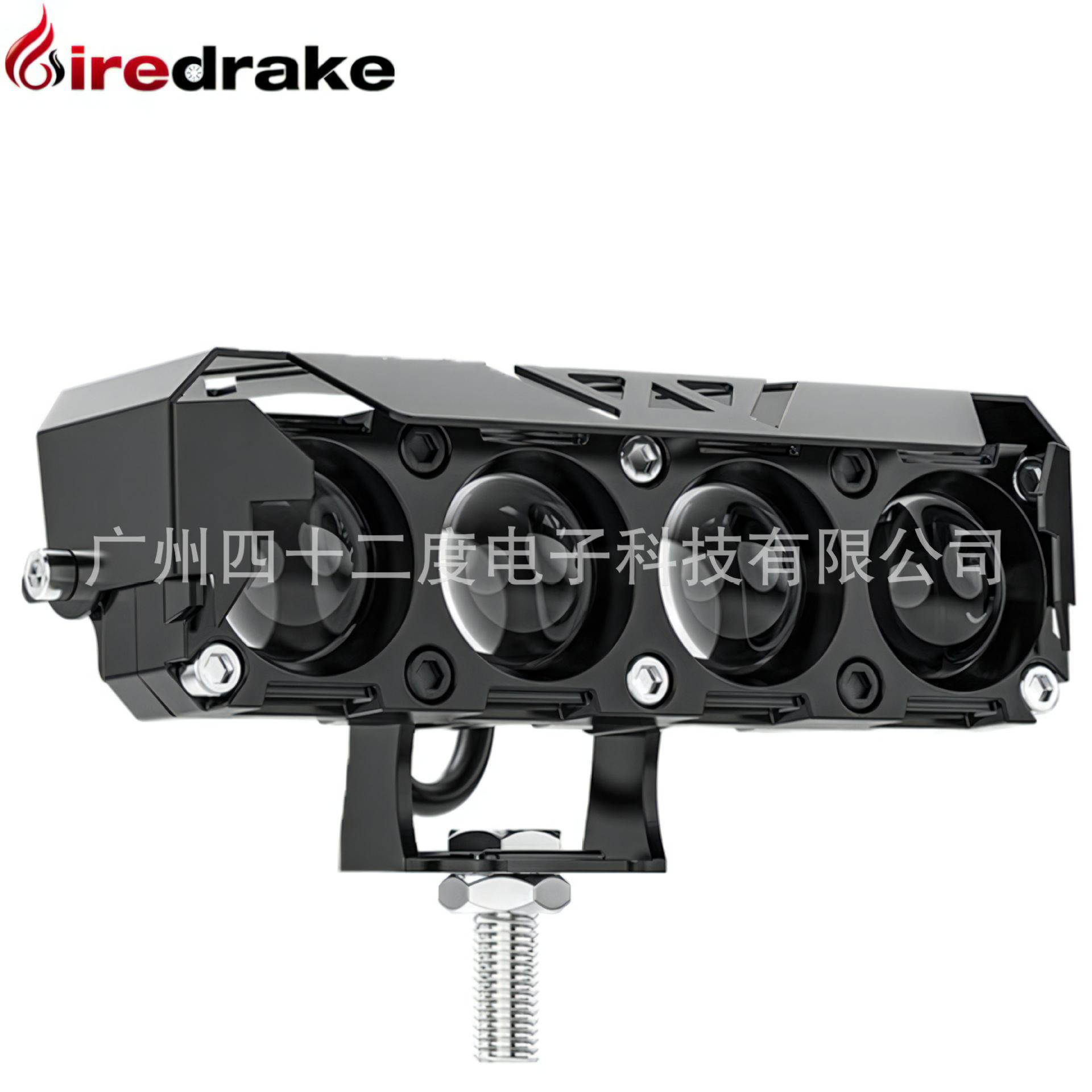 led四眼摩托车射灯黄白远近光车灯高亮前置电动车改装led灯泡跨境