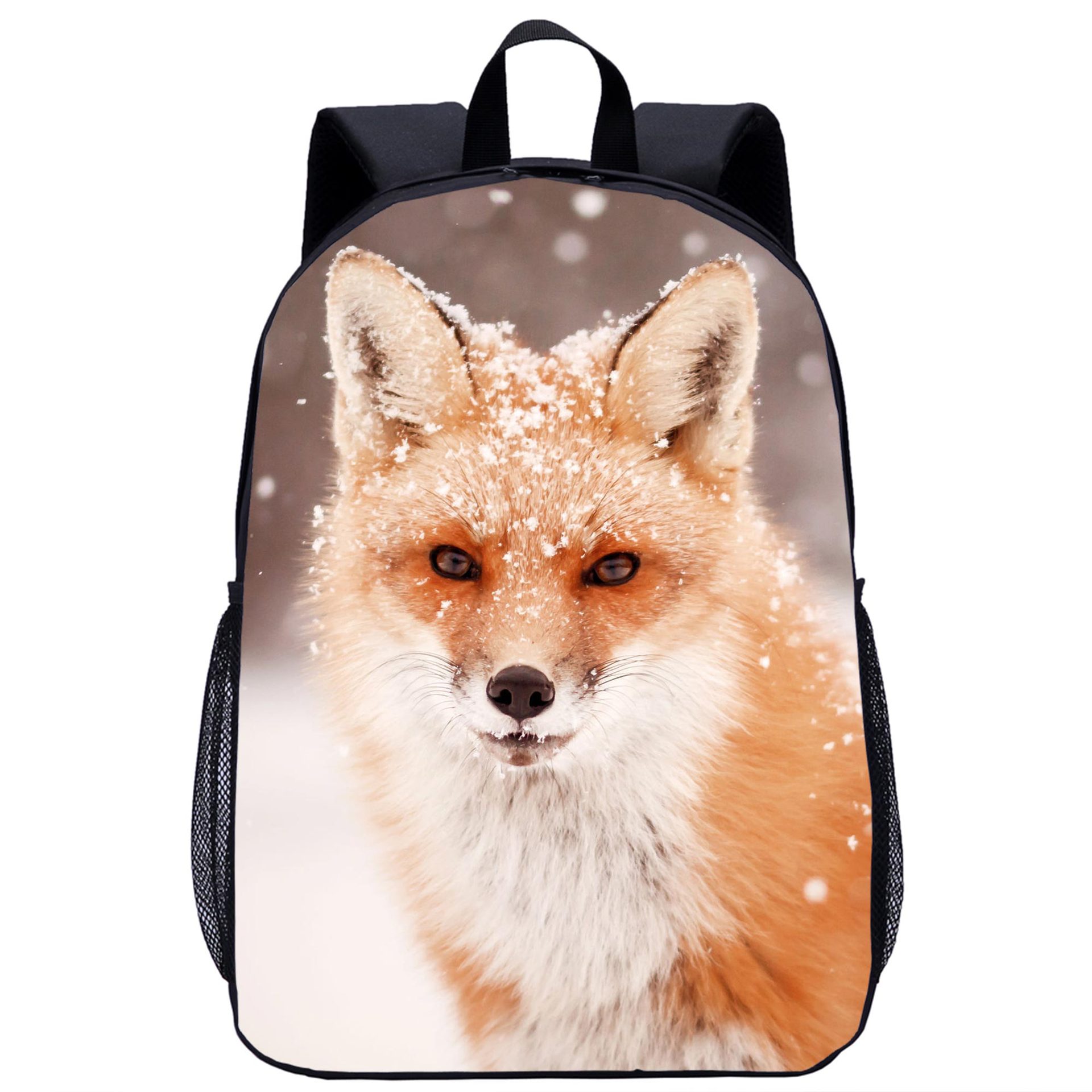 狐狸动物书包 图片logo彩印17寸小学生背包中小学双肩包一件代发