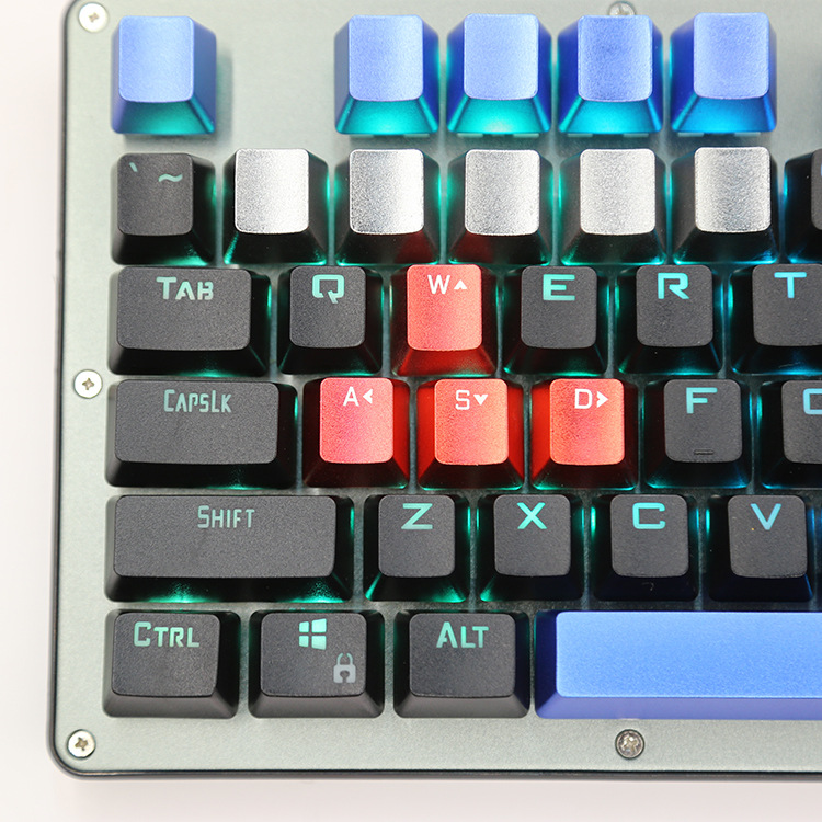 键帽铝合金键帽 机械键盘十字轴通用 个性磨砂金属游戏键帽