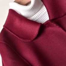 秋冬季新款酒红色双面羊毛绒大衣女长款高档简约宽松气质毛呢外套