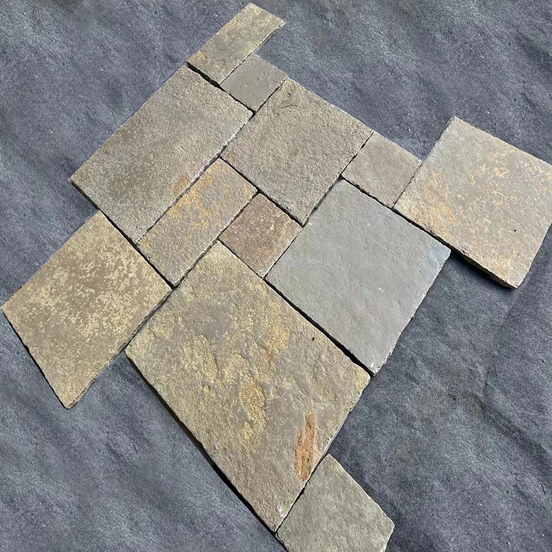 天然西班牙秋黄莱姆石别墅庭院洞石防滑地砖室户外花园地铺文化石