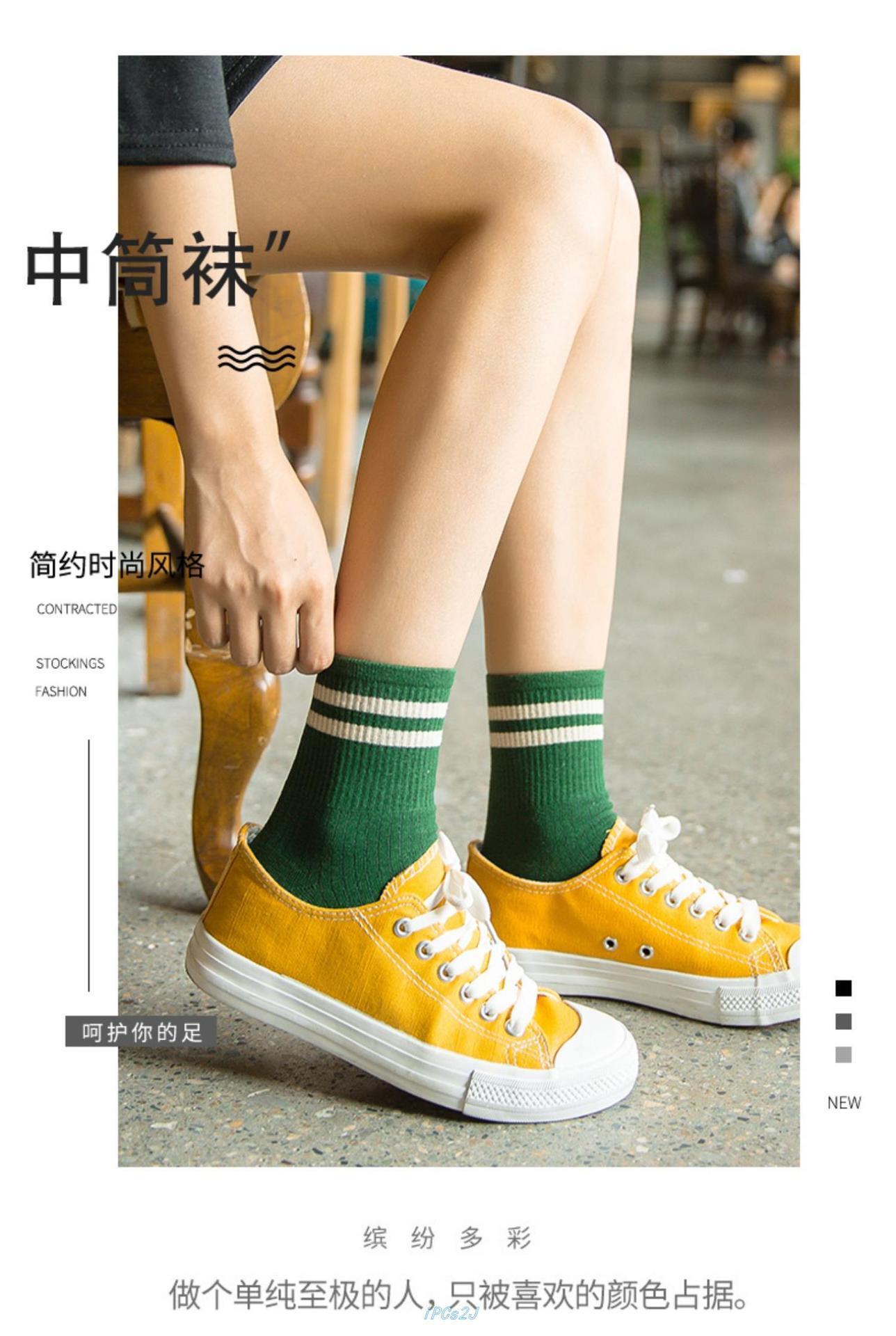 包邮配帆布鞋的袜子女秋冬ins潮秋季搭配秋天百搭中筒袜冬天日系
