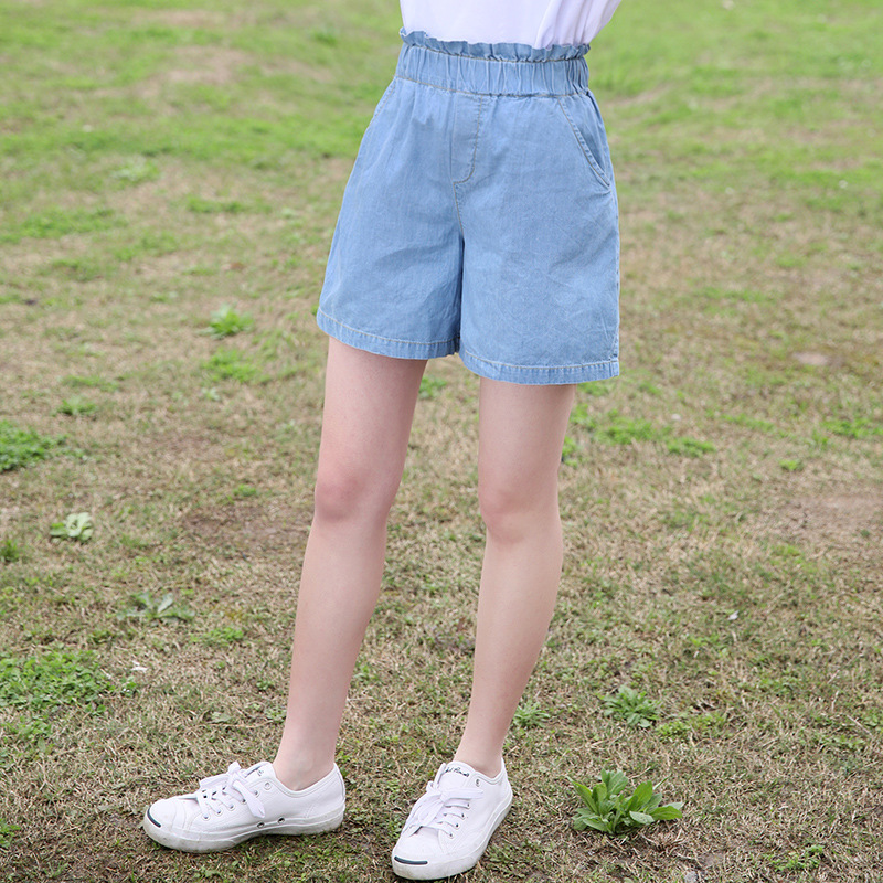 夏季新款初中生牛仔短裤女外穿学生少女孩大童中学生夏装热裤