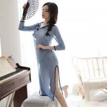 旗袍复古长款高开叉