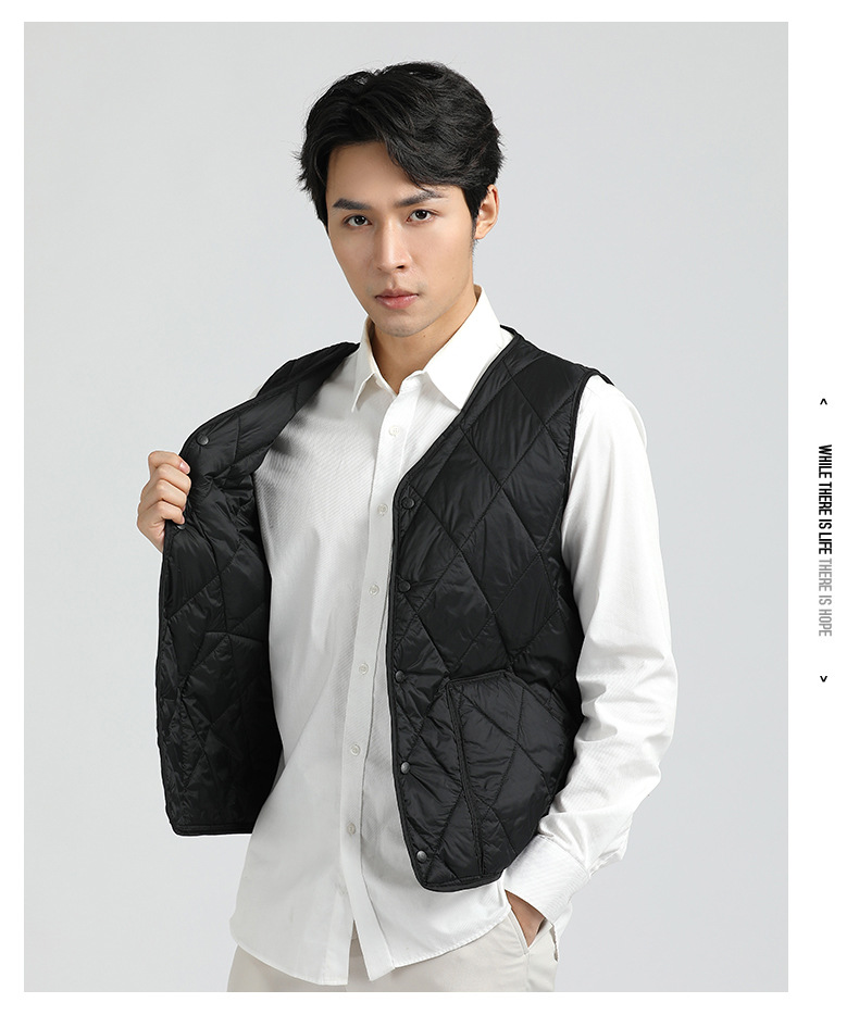 衫宣男士超薄薄款春秋内胆外穿马甲口袋休闲舒适男款马甲2261春