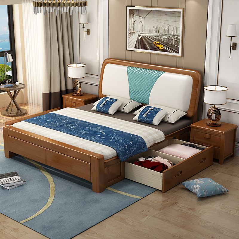 实木床单人床1米/1.2米中式简约1.5m次卧储物高箱床1.8米箱框大床