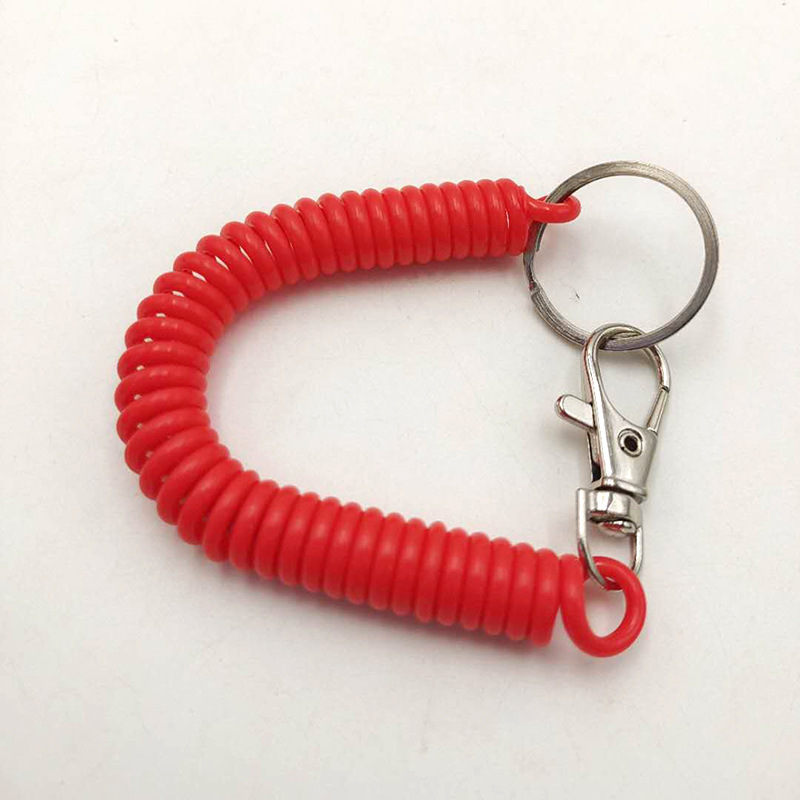 High Elastic Plastic Anti-Lost Telephone Line Spring Rope Key Chain Bag Mobile Phone Lanyard Keychain Color Spring Rope TP
