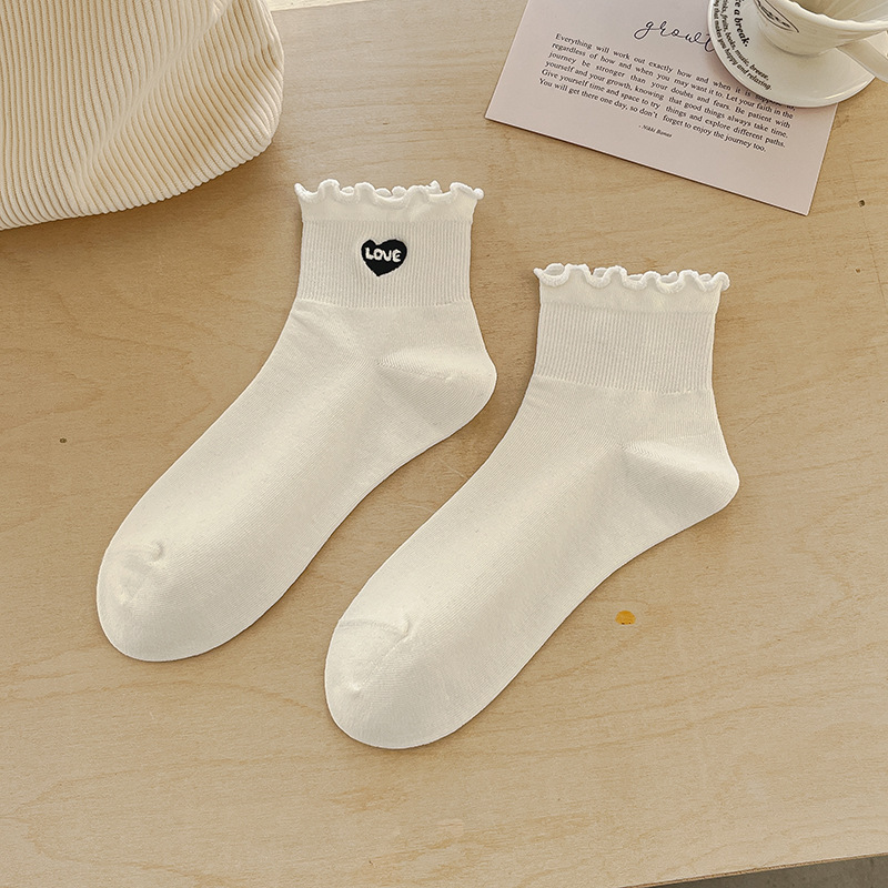 Socks New Bunching Socks Women's Wooden Ear Socks Cotton Boneless Tube Socks Jk Socks Spring and Autumn Socks Anti-Pilling Socks