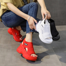 厚底增高拖鞋女夏季外穿2024年新款爆款时尚坡跟网红松糕底凉拖鞋