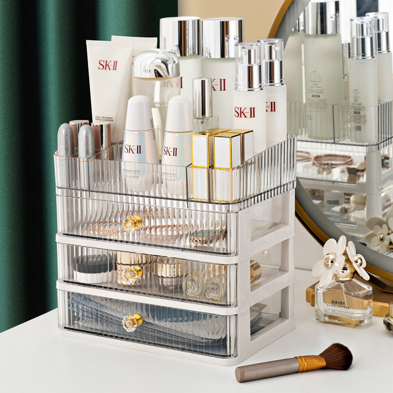 Multi-Layer Desktop Storage Box Drawer Cosmetics and Jewelry Storage Organizing Box Plastic Skin Care Products Lipstick Shelf