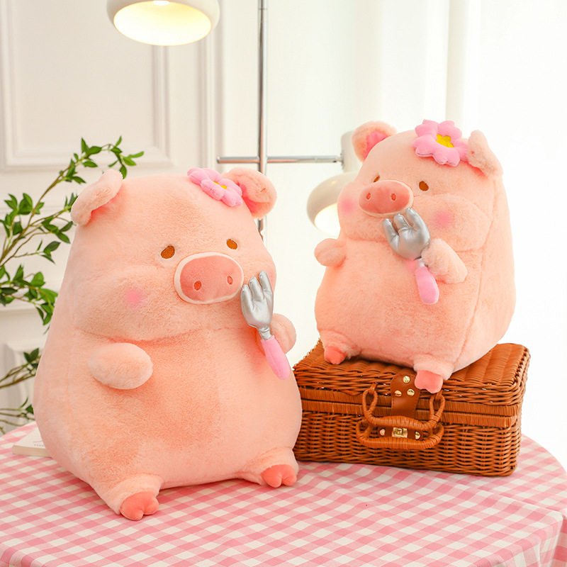 Cherry Blossom Greedy Lulu Pig Doll Toy Lulu Pig Doll Super Soft and Cute Decoration Girl