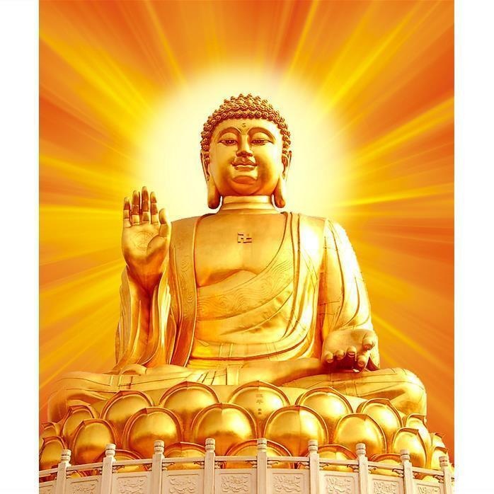 金身如来佛祖佛像画挂画释迦牟尼佛像画像图片相纸水晶版画