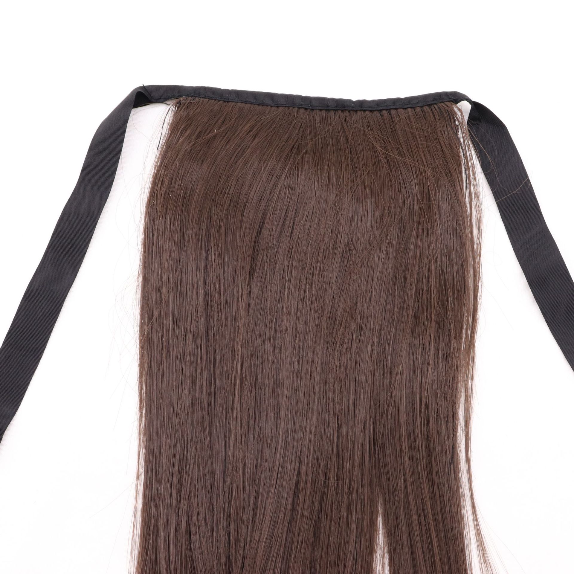 西维亚假发厂 新款马尾假发 高温丝化纤材质 棕色自然