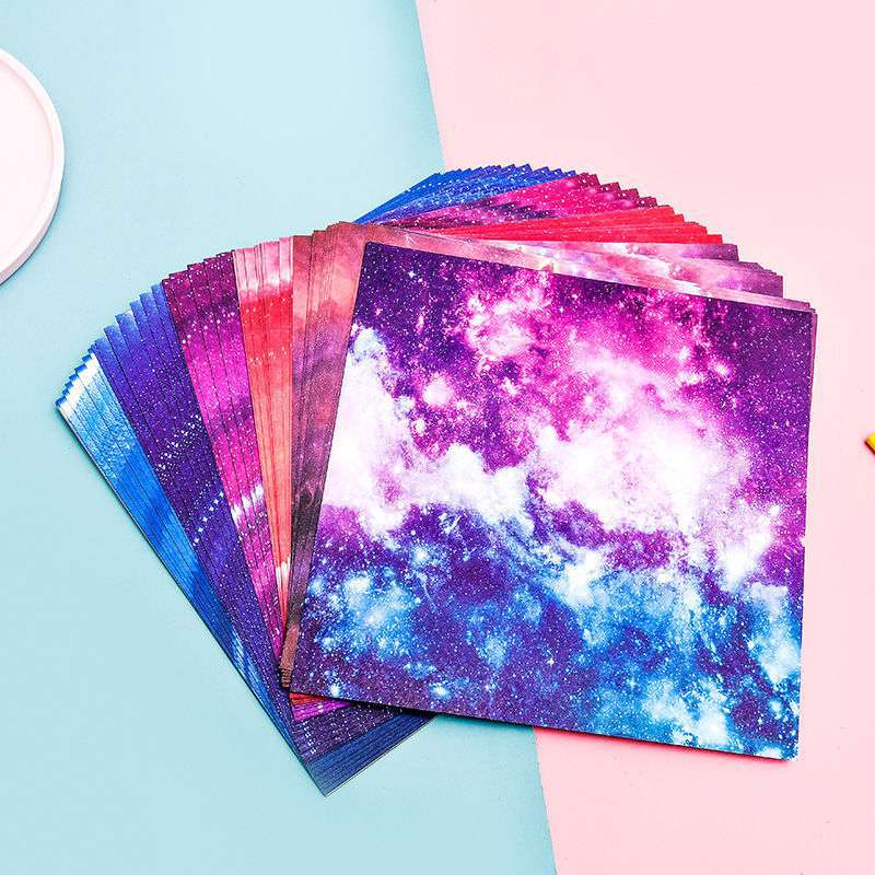 星空折纸纸 正方形双面十二星座彩纸卡纸厚 彩色 手工纸印花小号