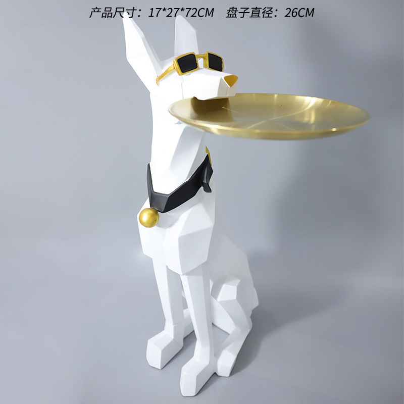 家居迎宾大型落地摆件戴眼镜杜宾犬开业乔迁新居装饰客厅落地摆件